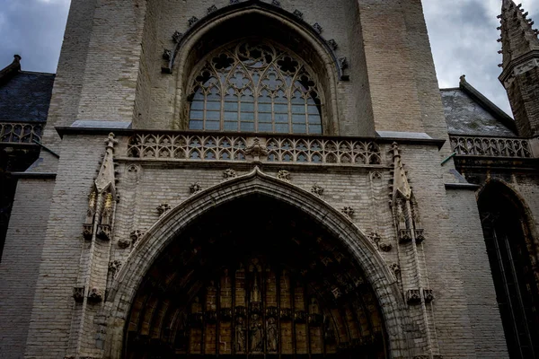 Toegangsboog Van Meter Hoge Klokkentoren Van Gent België — Stockfoto