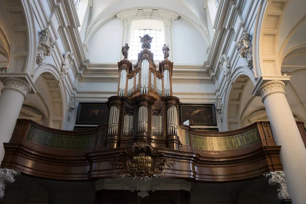 Órgão Dentro Uma Igreja Brugge Bélgica Europa — Fotografia de Stock