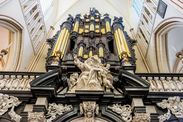 België Brugge Salvator Cathedral Pijporgel — Stockfoto