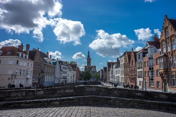 Una Splendida Vista Del Famoso Jan Van Eyckplein Dal Ponte — Foto Stock