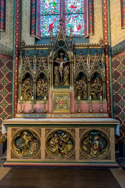 Altar Representando Jesus Cruz Brugge Bélgica Europa — Fotografia de Stock