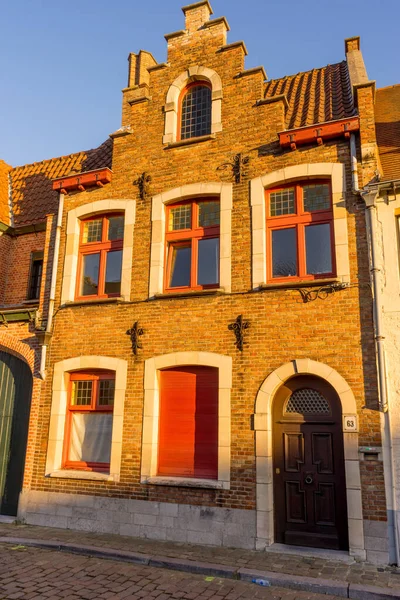 Europa Belgio Bruges Grande Edificio Mattoni — Foto Stock