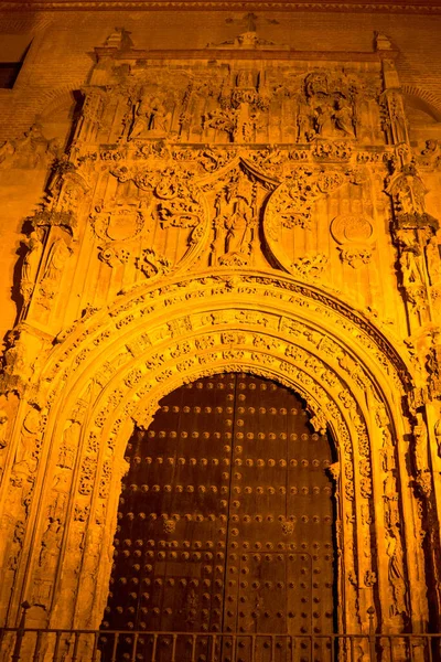 España Málaga Entrada Catedral Iluminada Por Noche —  Fotos de Stock