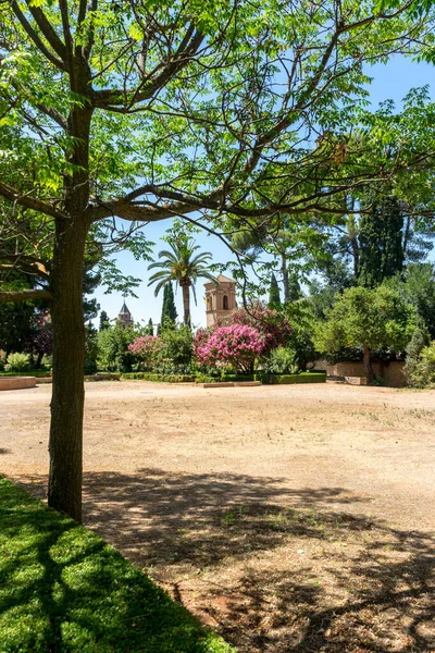 Tower Church Alhambra Gardens Granada Spain Europe — Stock Photo, Image