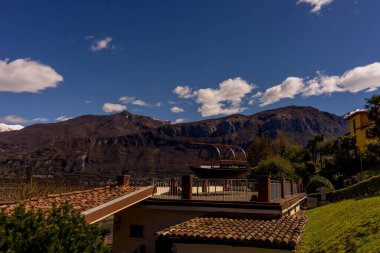 Bellagio, İtalya-1 Nisan 2018: La Punta restoranı Bellagio köyü, Lombardy, İtalya