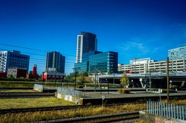 Hollanda, Amsterdam Sloterdijk - 22 Temmuz 2018: Kristal Kule, 28 katlı bir ofis binası