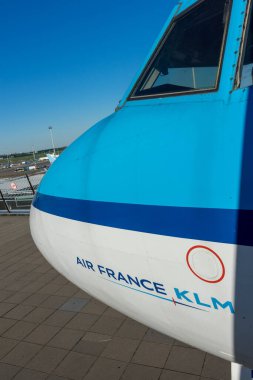 Netherlands, Amsterdam, Schiphol - 06 May, 2018: KLM cityhopper, Air France, Schiphol is one of the busiest airport in europe. clipart