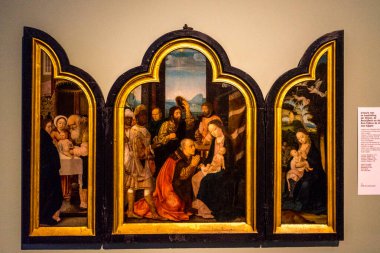 Brugge, Belçika - 17 Nisan: Triptych 'in Flanders Boyaması 