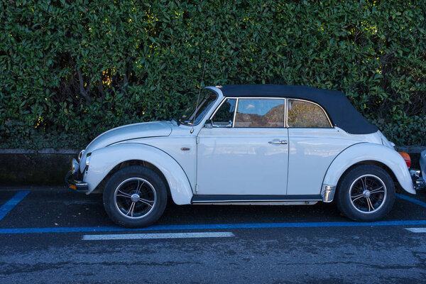 Bellagio, Italy-April 1, 2018: Classic Volkswagon automobile in city of Bellagio, Lombardy