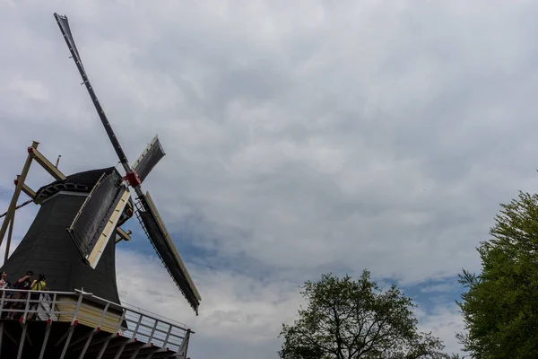 Lisse Holandia Kwietnia Wiatrak Keukenhoff Tulip Gardens — Zdjęcie stockowe