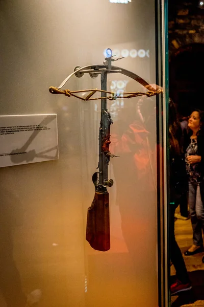 Gent Belgien April Medeltida Vapen Cross Bow Visas Musuem Inne — Stockfoto