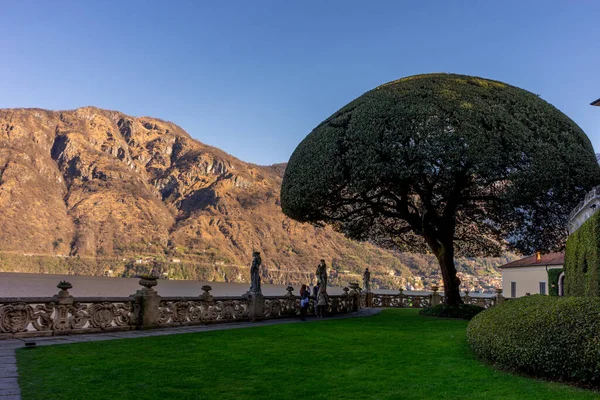 Lecco Italien April 2018 Scenisk Träd Trädgården Den Berömda Villa — Stockfoto