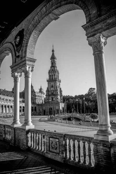 Sevilla Spanje Juni 2017 Mensen Lopen Binnenplaats Van Het Plaza — Stockfoto