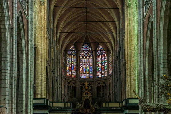 Γάνδη Βέλγιο Απριλίου Εσωτερικός Βωμός Της Εκκλησίας Του Αγίου Νικολάου — Φωτογραφία Αρχείου