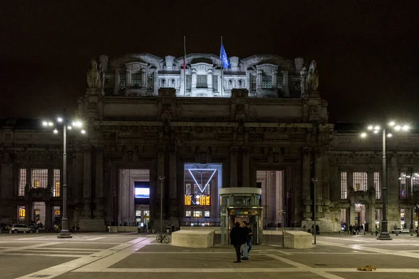 Italië Milaan Maart 2018 Entree Van Het Treinstation Van Milaan — Stockfoto