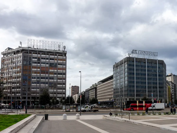 Estação Central Milão Março Edifício Generali Março 2018 Milão Itália — Fotografia de Stock