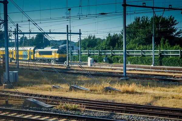 Países Baixos Amsterdam Sloterdijk Julho 2018 National Train Engine Serviço — Fotografia de Stock