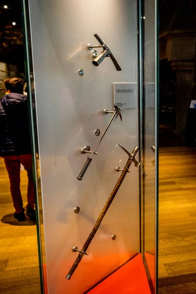 Gent Belgien April Mittelalterliche Waffe Schlachtaxt Museum Schloss Gravensteen Gent — Stockfoto