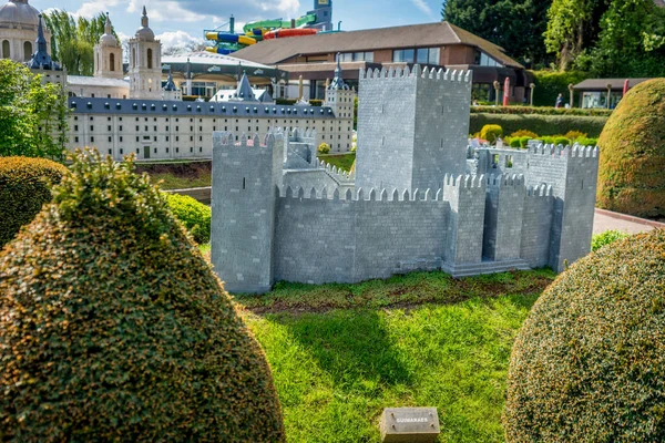 Brussels Belgium 2017 Miniatures Park Mini Europe Productions Castle Guimaraes — 스톡 사진