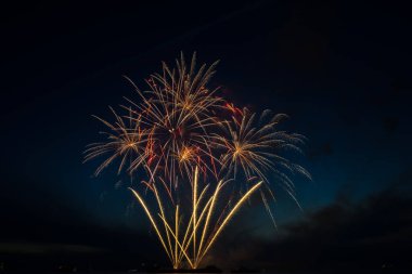 11 Ağustos 'ta Den Haag' daki Scheveningen plajında düzenlenen yıllık havai fişek etkinliği, Lahey, Hollanda, Avrupa, Avusturya 'nın Havai fişek gösterisi