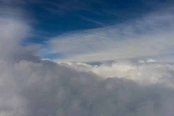 Widok Chmur Okna Samolotu Grupa Chmur Niebie — Zdjęcie stockowe