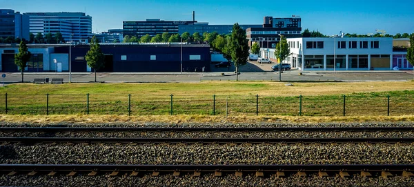 Hollanda Güney Hollanda Avrupa Tren Yolu Üzerinde Uzun Bir Tren — Stok fotoğraf