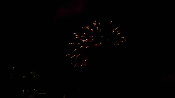 Schweiz Basel Low Angle Von Firework Display Nacht Über Dem — Stockfoto