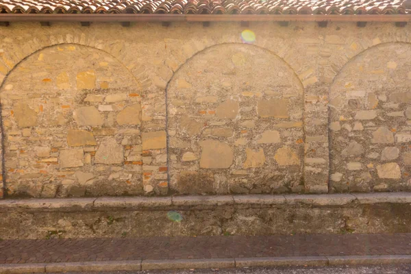 Italien Menaggio Comer See Steinmauer Mit Bogen — Stockfoto