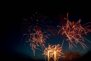 11 Ağustos 'ta Den Haag' daki Scheveningen plajında düzenlenen yıllık havai fişek etkinliği, Lahey, Hollanda, Avrupa, Avusturya 'nın Havai fişek gösterisi