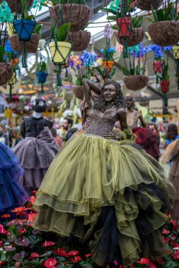 Çiçek bahçesi, Hollanda, Avrupa, bir grup renkli çiçek.