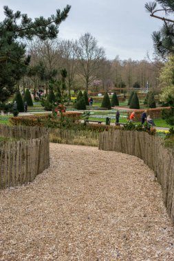 Çiçek bahçesi, Hollanda, Avrupa, bir grup insan bir bahçede