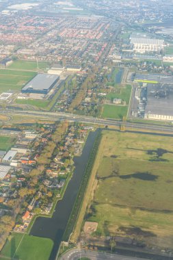 Amsterdam Schiphol Hollanda, bir şehir manzarası