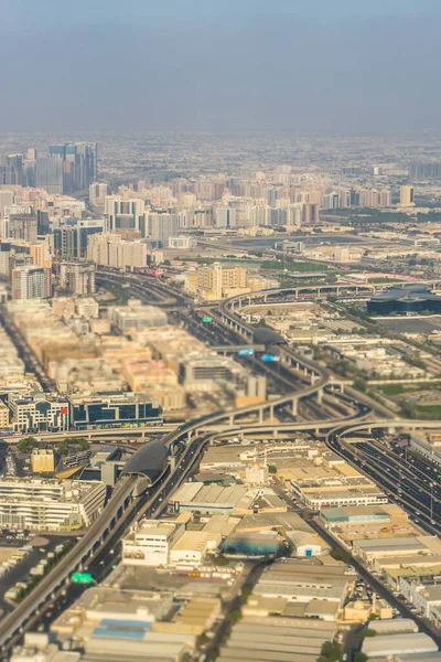 Dubajska Pustynia Emirates Duży Krajobraz Miasta — Zdjęcie stockowe