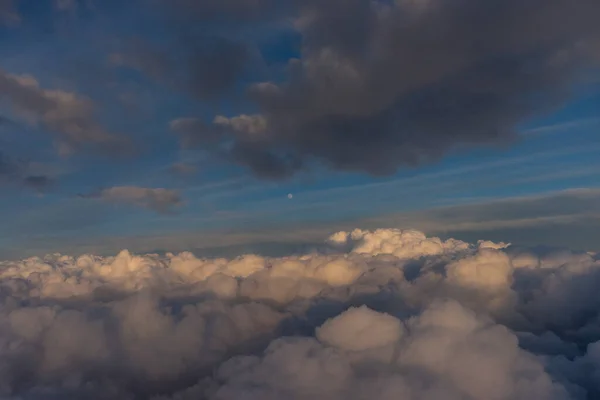 Widok Chmur Okna Samolotu Grupa Chmur Niebie — Zdjęcie stockowe