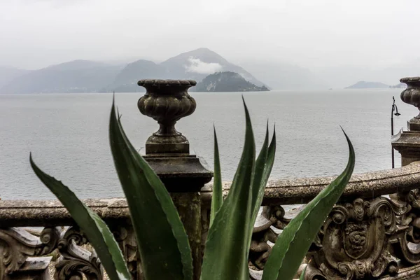 Italia Varenna Lago Como Giardino Con Lago Sullo Sfondo — Foto Stock