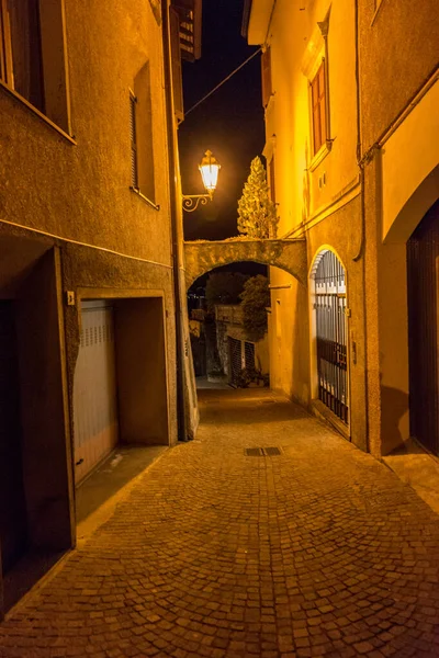 Italy Lecco Lake Como Alley Nigth Varenna — Stock Photo, Image