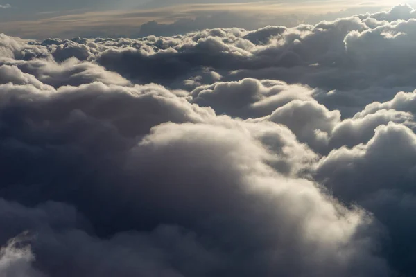 Vue Des Nuages Depuis Fenêtre Avion Groupe Nuages Dans Ciel — Photo