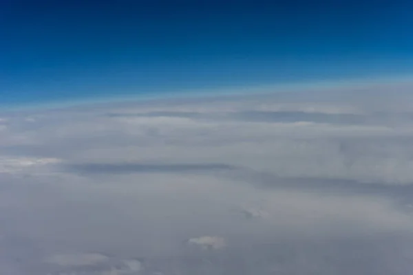 Вид Хмари Вікна Літака Літак Летить Небі — стокове фото