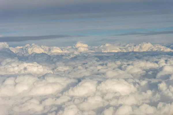 Vista Das Nuvens Janela Avião Grupo Nuvens Céu — Fotografia de Stock