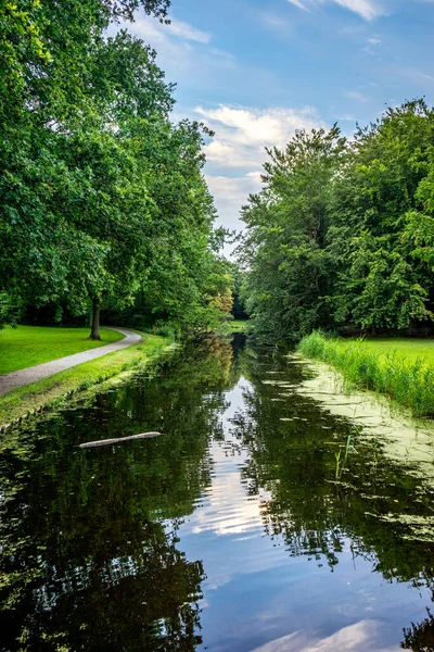 Wandelpad Langs Een Vijver Bij Haagse Bos Bos Den Haag — Stockfoto