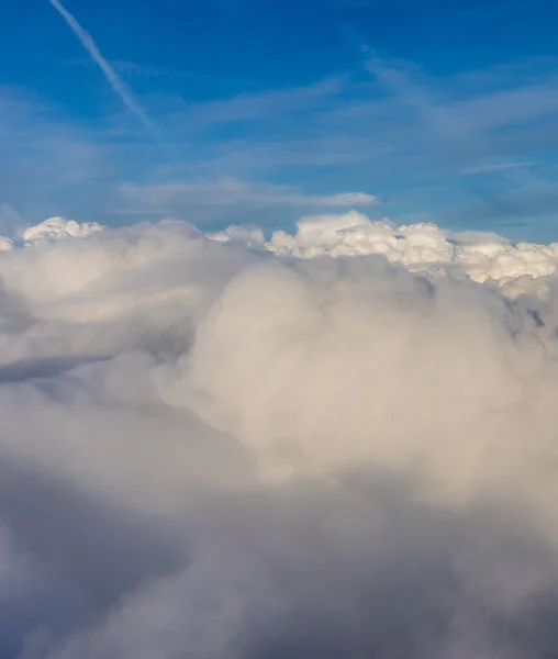 Άποψη Των Νεφών Από Παράθυρο Του Αεροπλάνου Σύννεφα Στον Ουρανό — Φωτογραφία Αρχείου