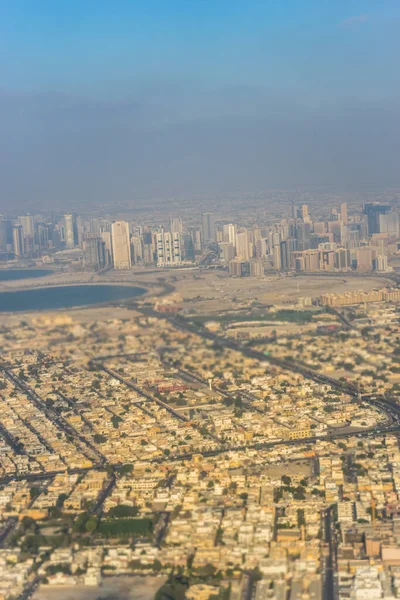 Dubai Emirates Desert Каньйон Містом Задньому Плані — стокове фото