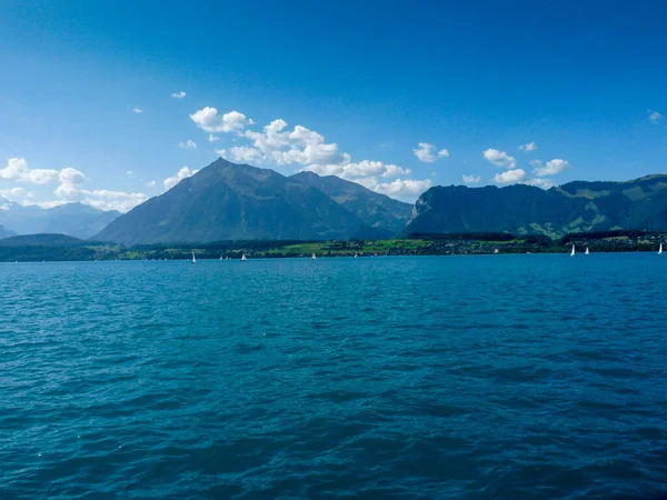 Švýcarsko Lauterbrunnen Evropa Scenic View Sea Again Blue Sky — Stock fotografie
