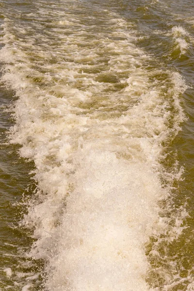 Niederlande Rotterdam Wasserstrahl Hinter Einem Boot — Stockfoto
