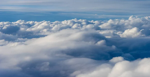 Vue Des Nuages Depuis Fenêtre Avion Nuages Dans Ciel Bleu — Photo
