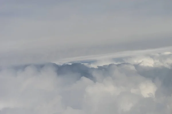 Vedere Norilor Fereastra Avionului Grup Nori Cer — Fotografie, imagine de stoc