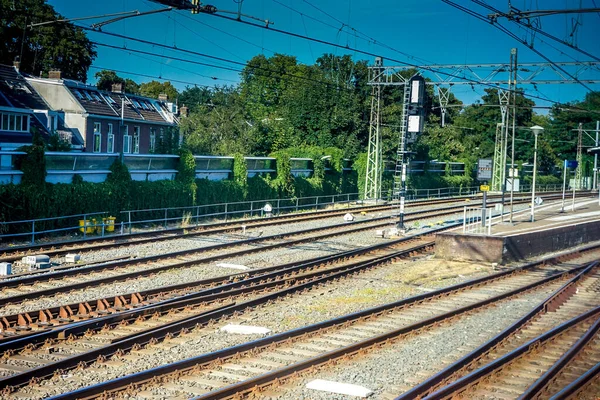 Niederlande Südholland Europa Ein Zug Auf Einem Stahlgleis — Stockfoto