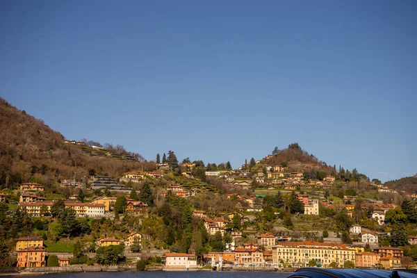 Italia Menaggio Lago Como Città Alle Pendici Una Montagna — Foto Stock