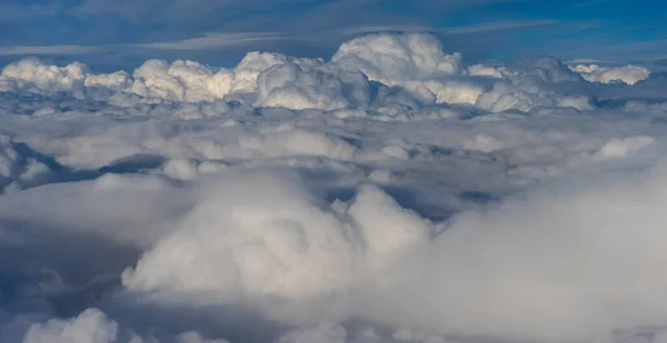 Vista Delle Nuvole Dal Finestrino Dell Aereo Gruppo Nuvole Nel — Foto Stock