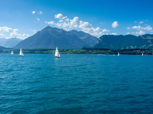 Schweiz Lauterbrunnen Europa Sailboats Säljning Sea Sky — Stockfoto